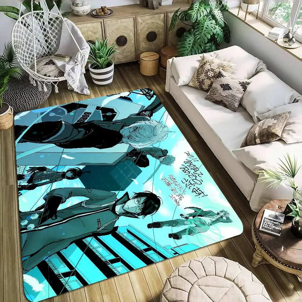 Blue Anime Cartoon World Trigger Rug
