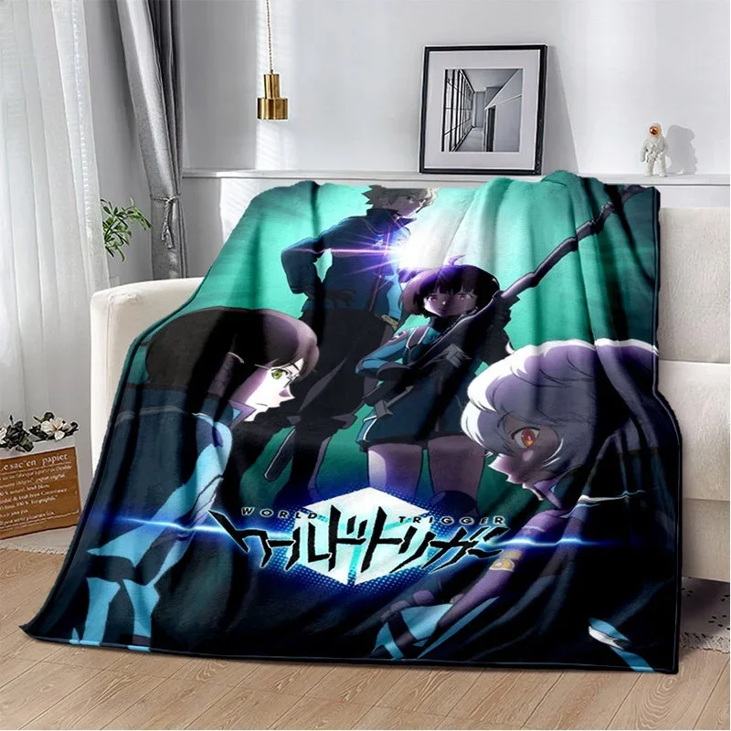 4 Characters Anime World Trigger Cartoon Soft Blanket